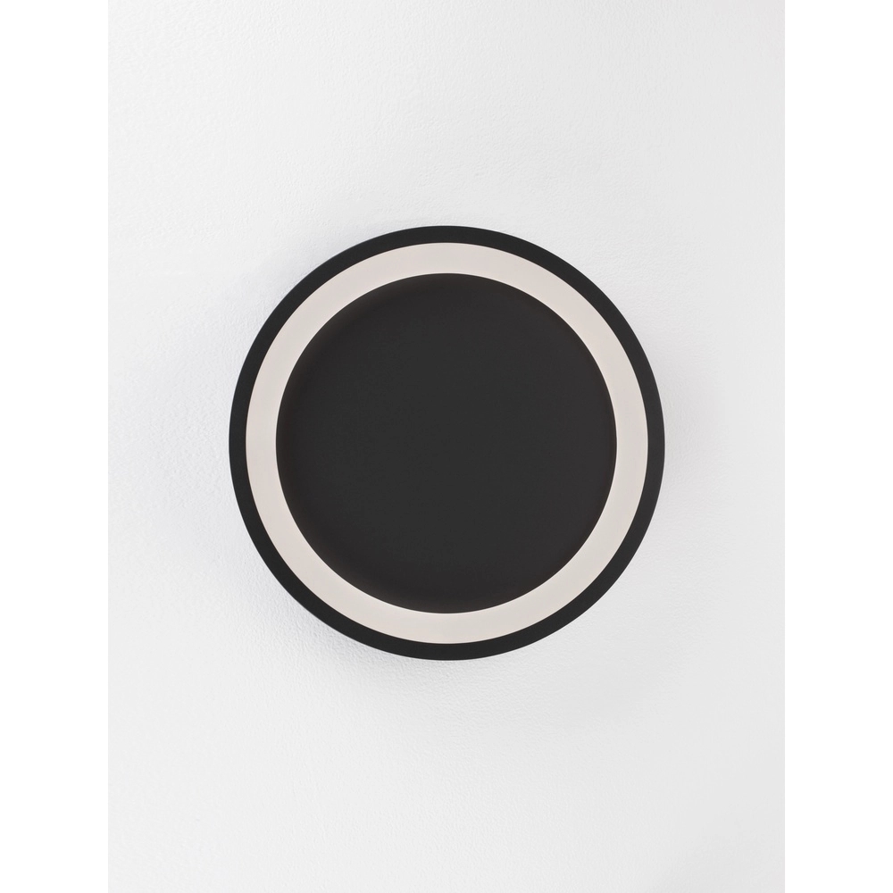 Strakke plafondlamp Oggy zwart Ø 37cm