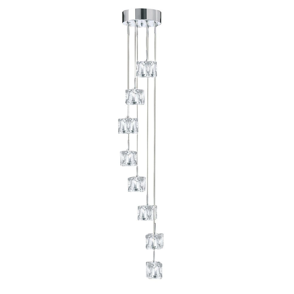 Vide hanglamp Ice Cube 8x5w - 3000K - 20cm metaalgrijs