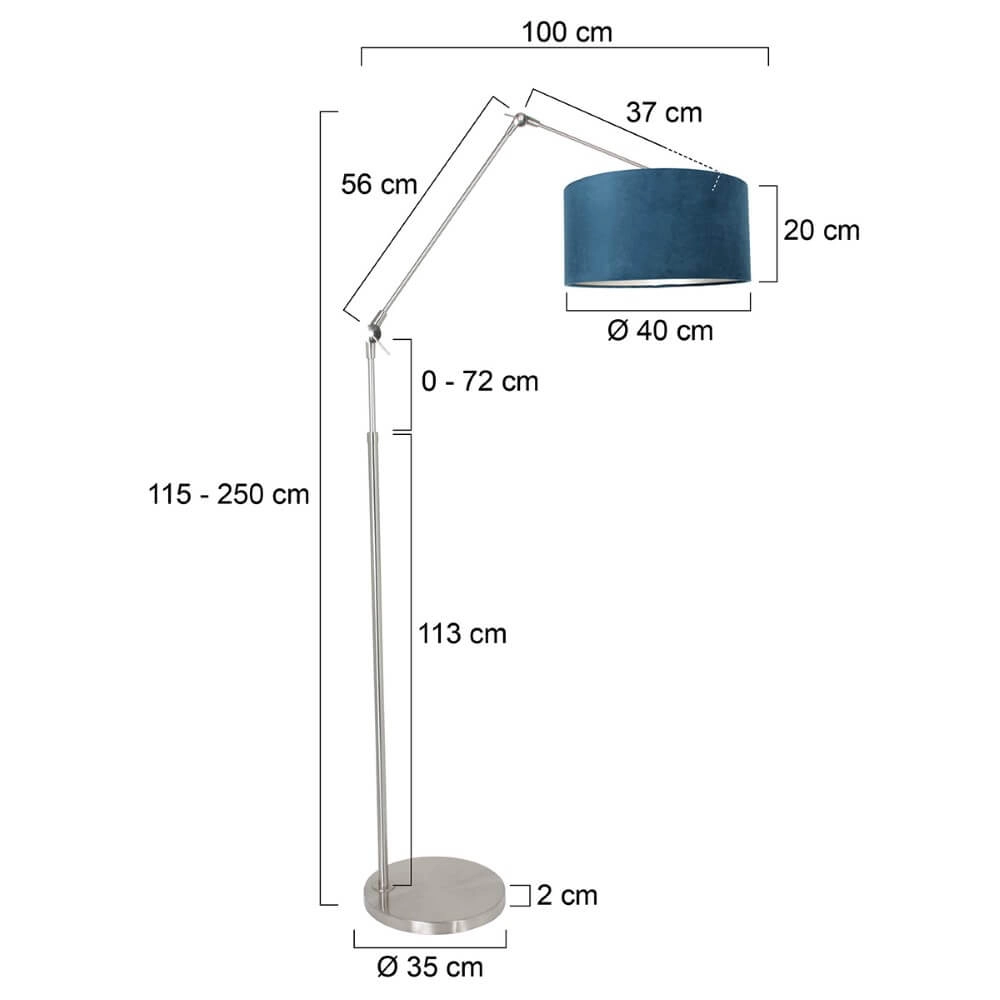 Leeslamp Prestige Chic met blauwe kap Steinhauer 8712746147254