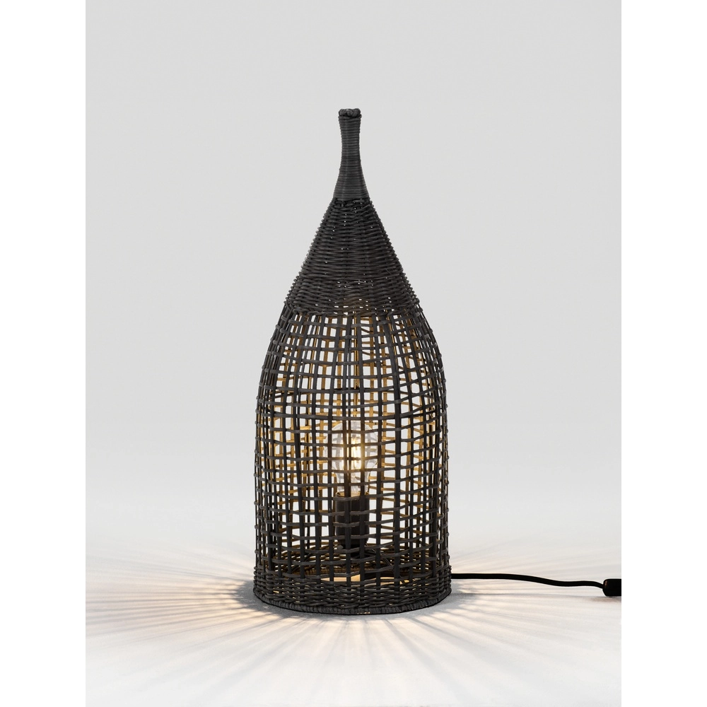 Bohemian vloerlamp Naos rotan 54,5H zwart