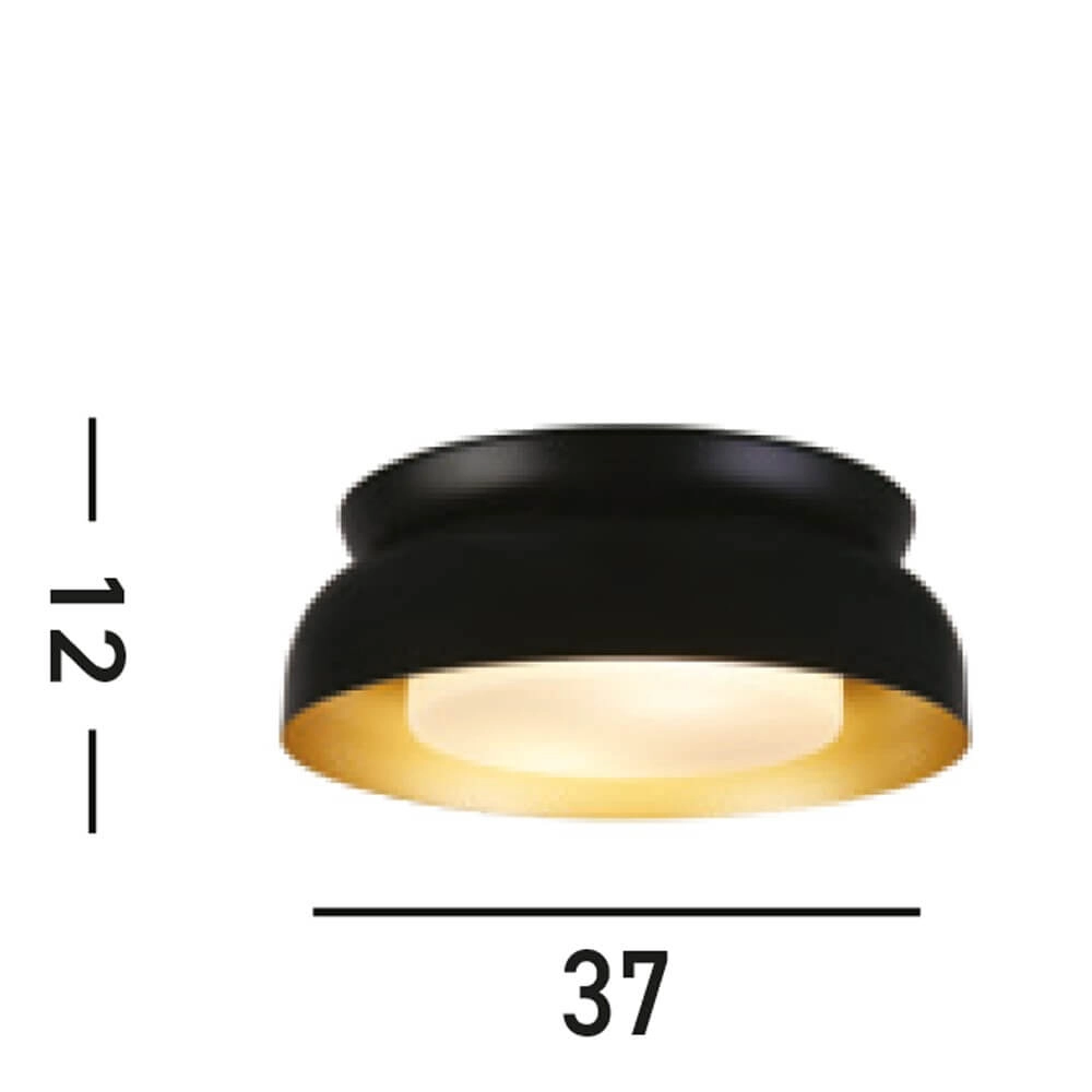 Plafondlamp Kendal zwart Searchlight 5053423274355