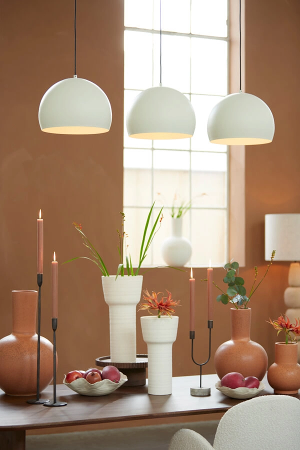 3-lichts hanglamp Jaicey crème