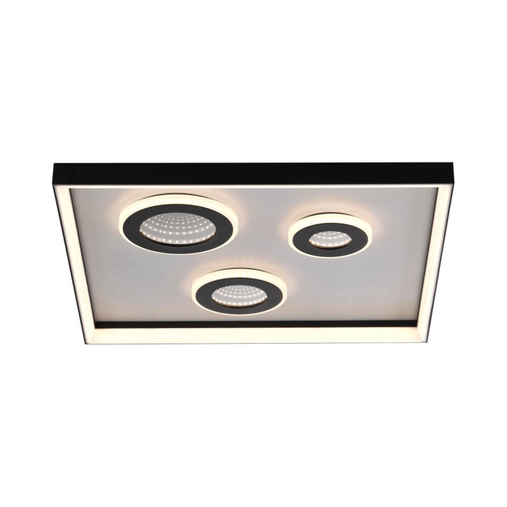 Vierkante plafondlamp Dune zwart Paul Neuhaus 4012248384916