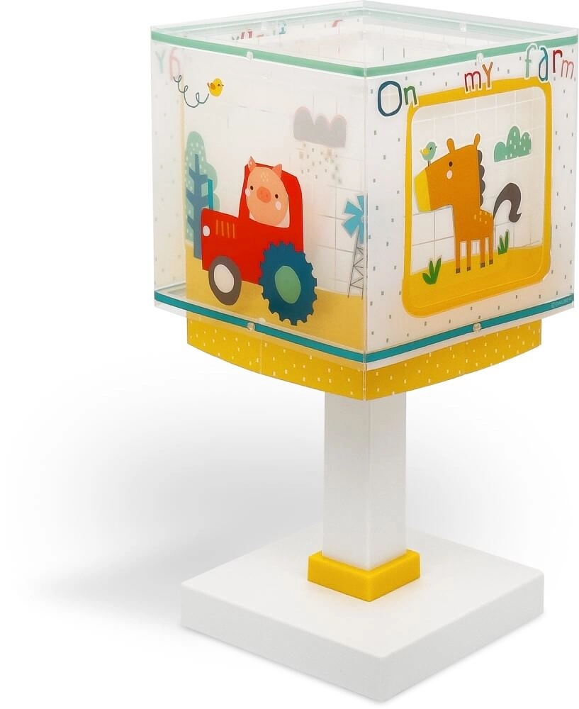 Kinderkamer tafellamp My Farm geel met wit Dalber 8420406634012