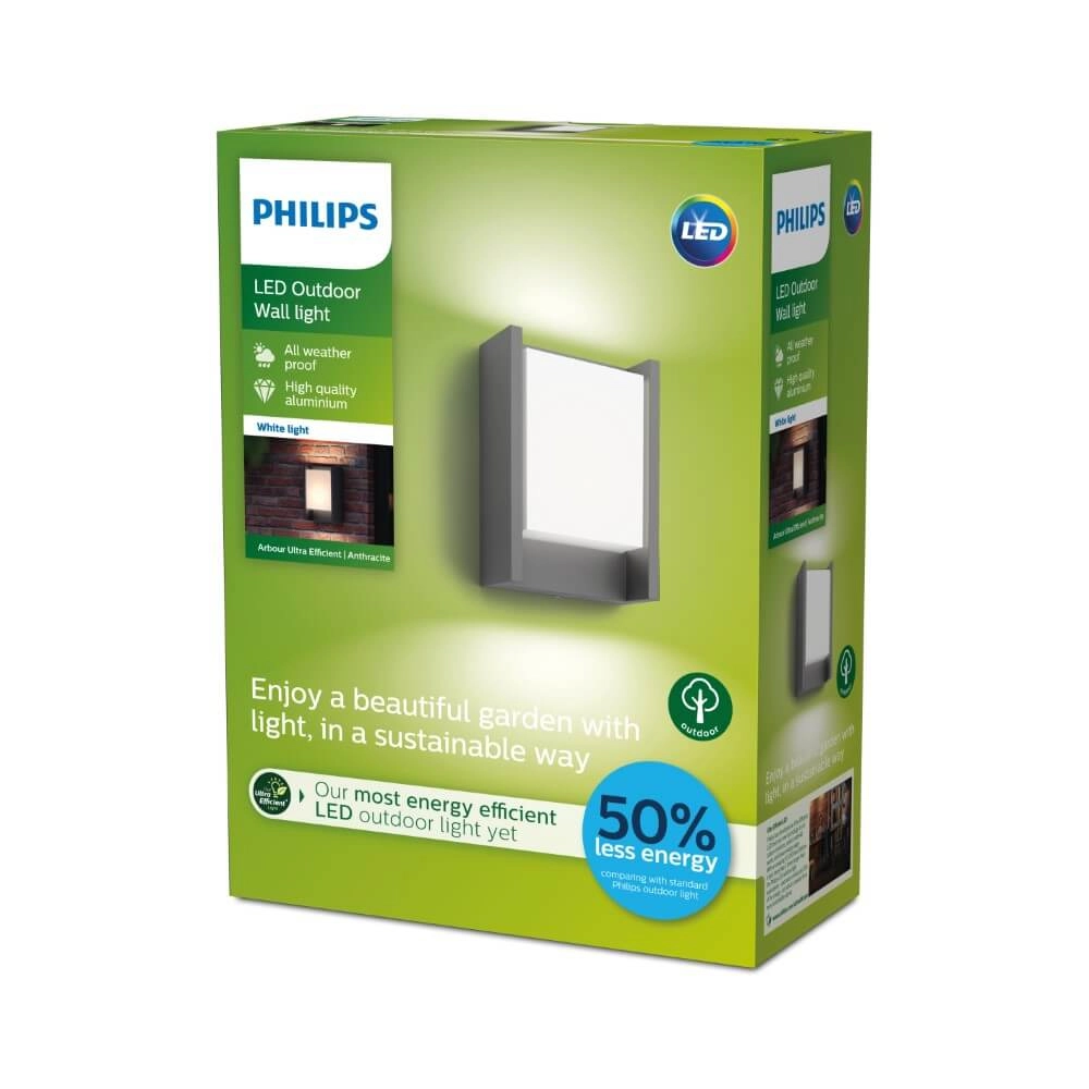 Wandlamp Arbour antraciet Philips 8719514490222