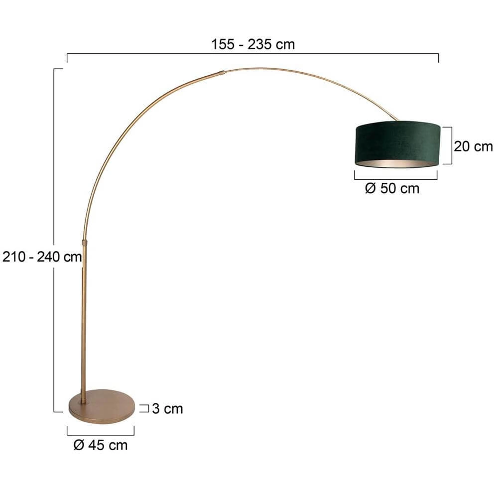 Booglamp Sparkled Light brons met groene kap Ø 45cm Steinhauer 8712746179866