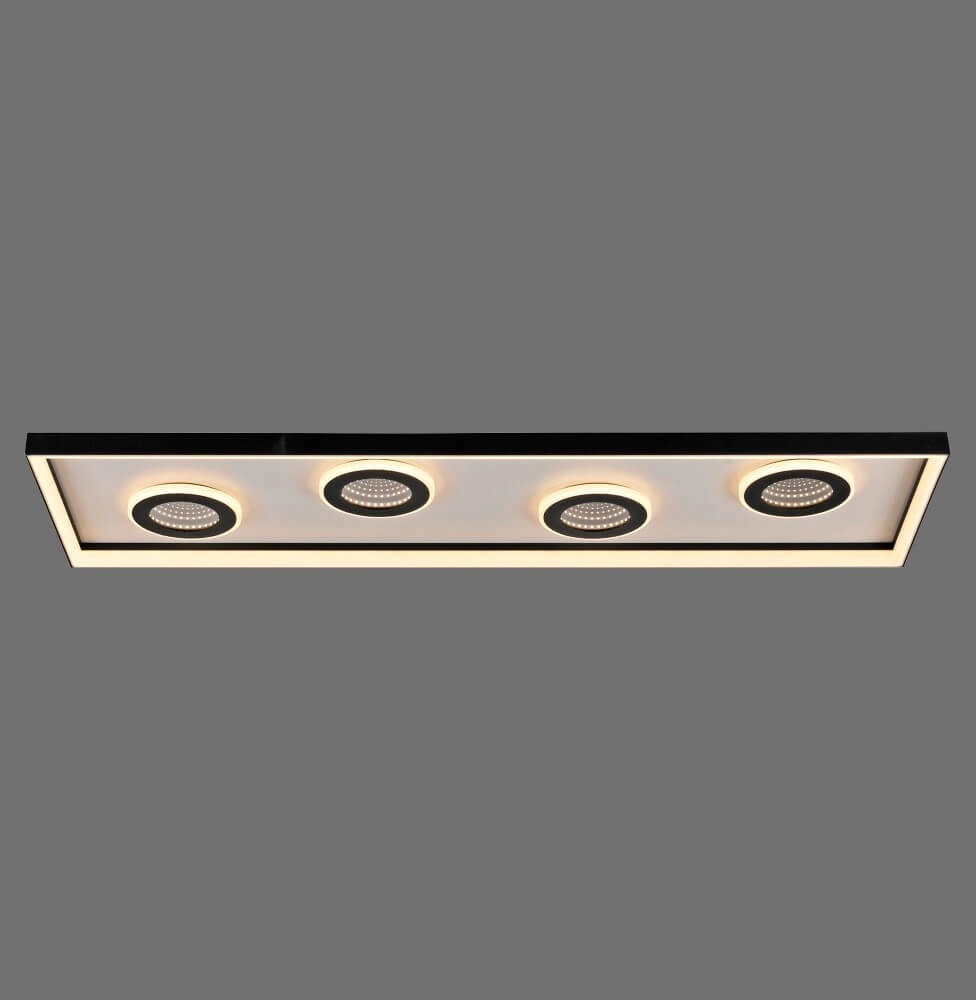 Rechthoekige plafondlamp Dune zwart Paul Neuhaus 4012248384923