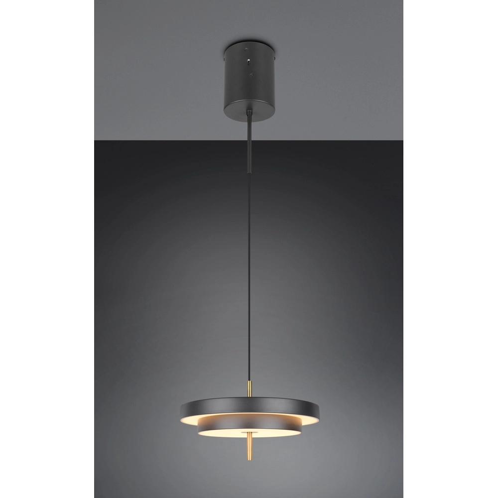Design hanglamp Keaton zwart met goud Ø 40cm