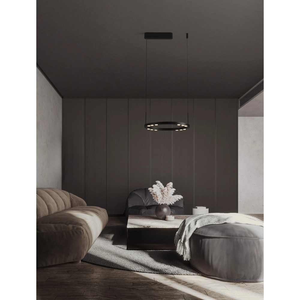 Strakke hanglamp Lunette zwart Ø 40cm Lyora 5212017465184