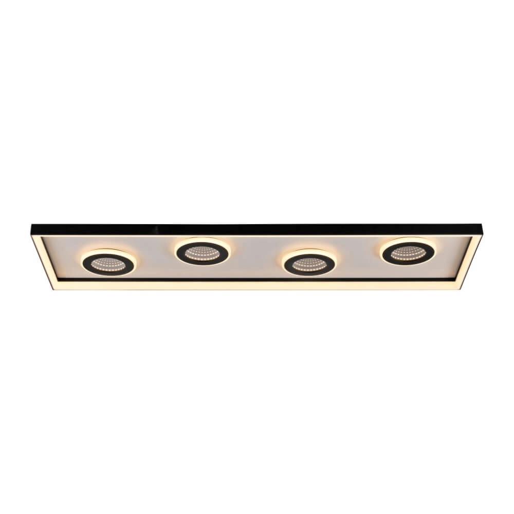 Rechthoekige plafondlamp Dune zwart Paul Neuhaus 4012248384923