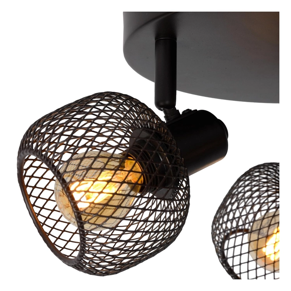 Plafondlampje Maren 3-lichts zwart Lucide 5411212771131