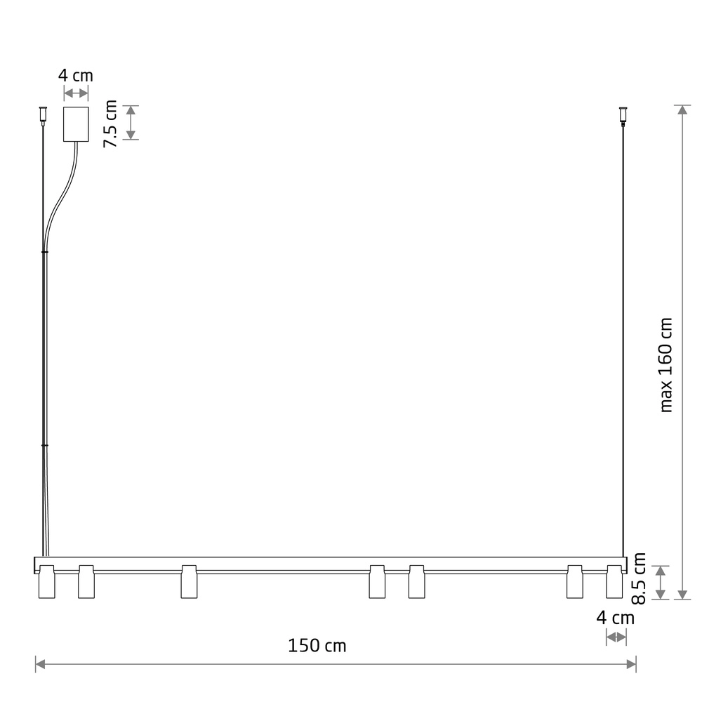 Design hanglamp Fourty 7-lichts zand bruin Lyora 5903139122948