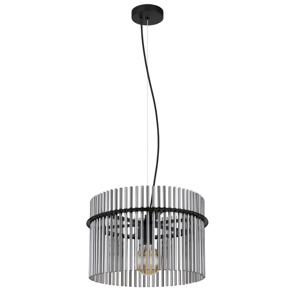 Zwarte hanglamp Gorley met smoke glas Ø 40cm Globo 9007371445189