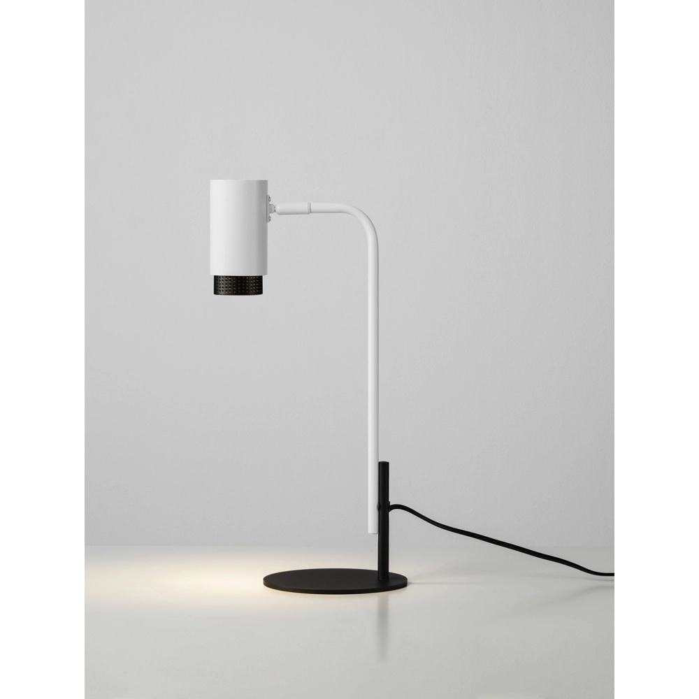 Bureaulamp Nessi wit met zwart