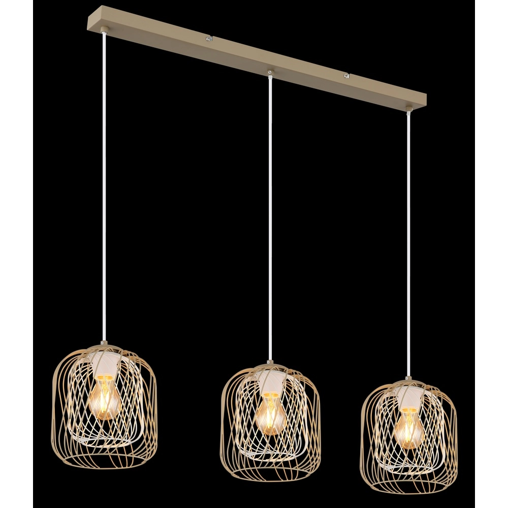 3-lichts hanglamp Dichti zand bruin Globo 9007371533350