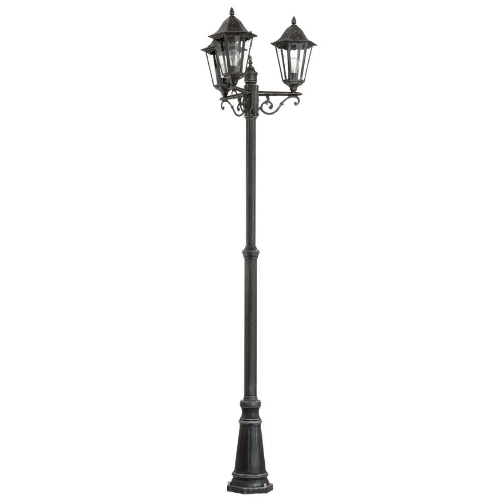 Staande tuinlamp Navedo 3-lichts zwart zilver