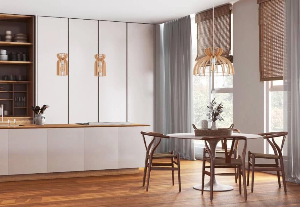 Houten hanglamp Kymi Ø 48cm - houtbruin Lyora 5903139105729
