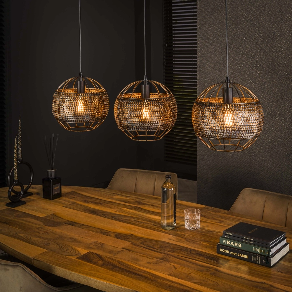 Schubbenlook hanglamp Armor 3x Ø 30cm