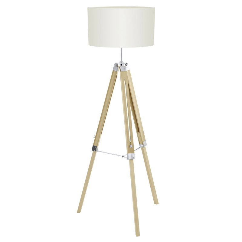 Vloerlamp Lantada 106cm Tripod hout met beige