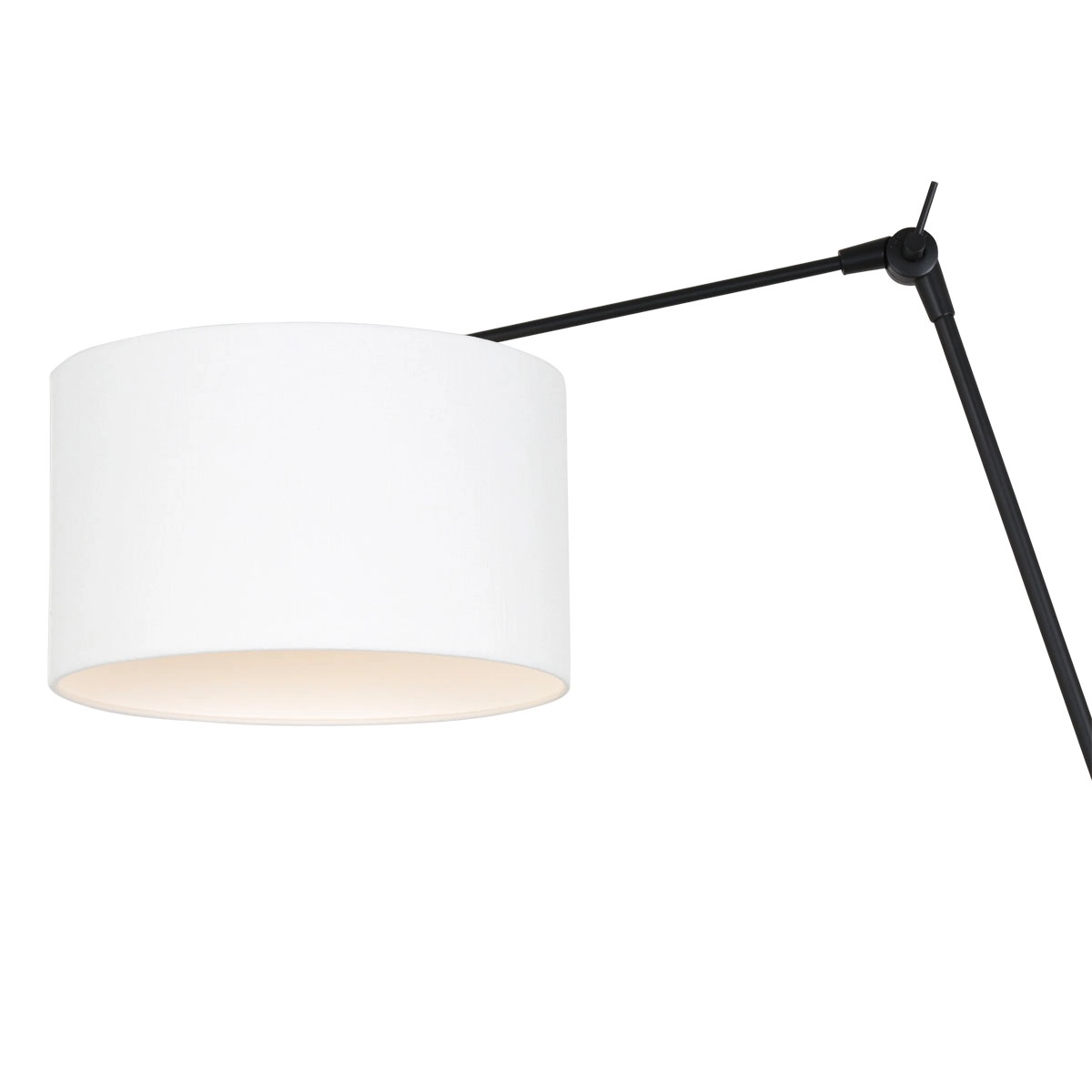 Wand Leeslamp Prestige Chic zwart met 30cm wit linnen lampenkap Steinhauer 8712746145908