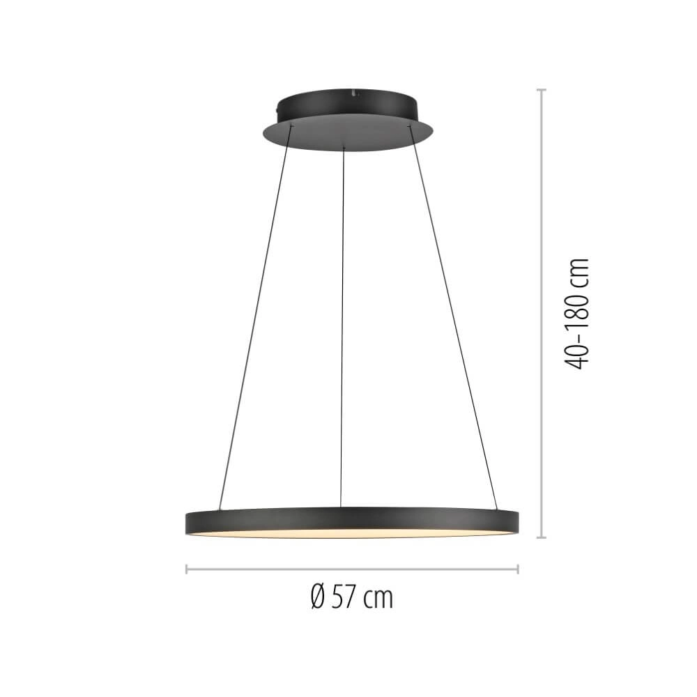 Ronde hanglamp Hoop zwart Paul Neuhaus 4012248384695
