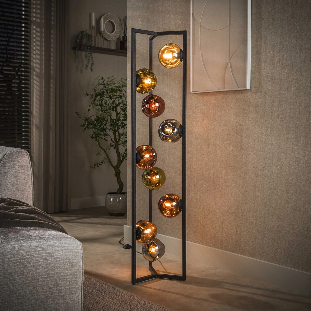 Glazen vloerlamp Stellar 9-lichts