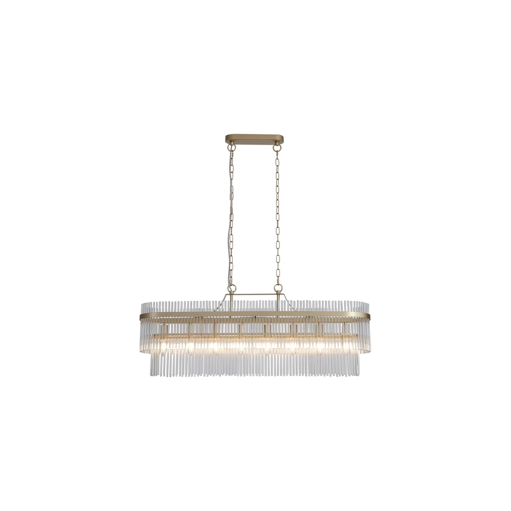 Hanglamp Lara goud met helder glas ovaal