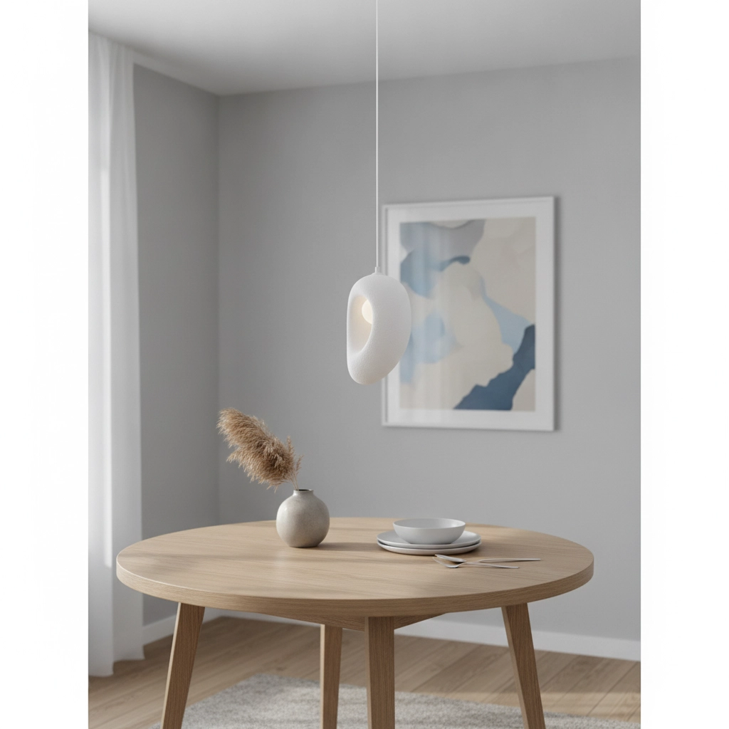 Natuurlijke hanglamp Tempus wit 30cm