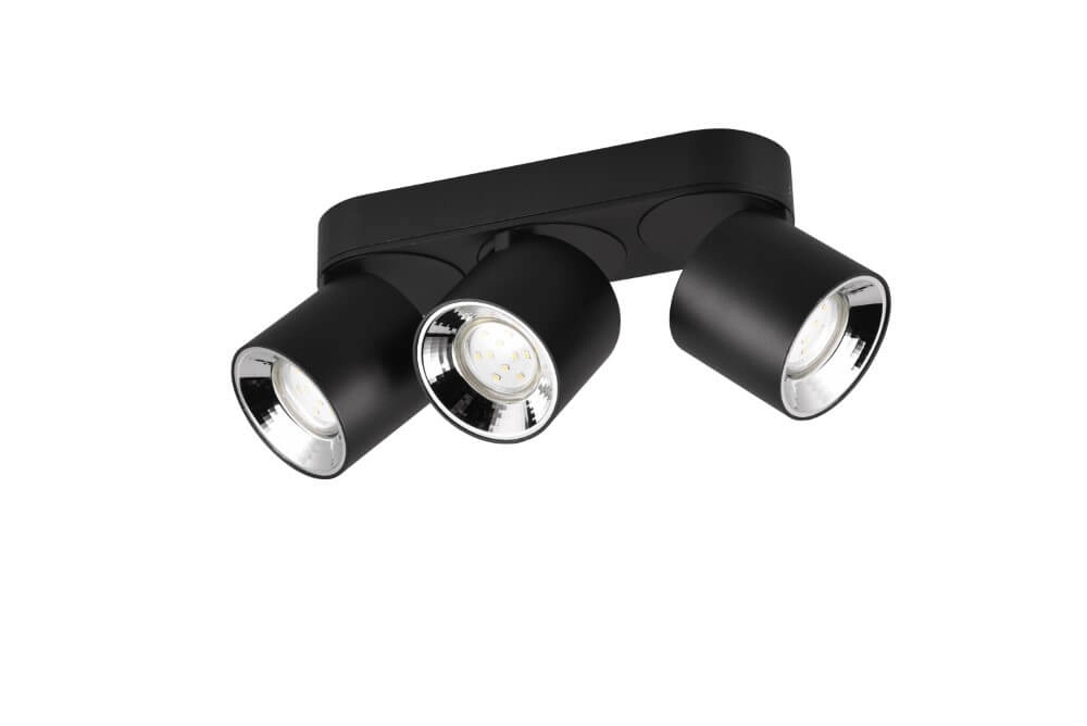 Plafondlamp Guayana 3-lichts zwart