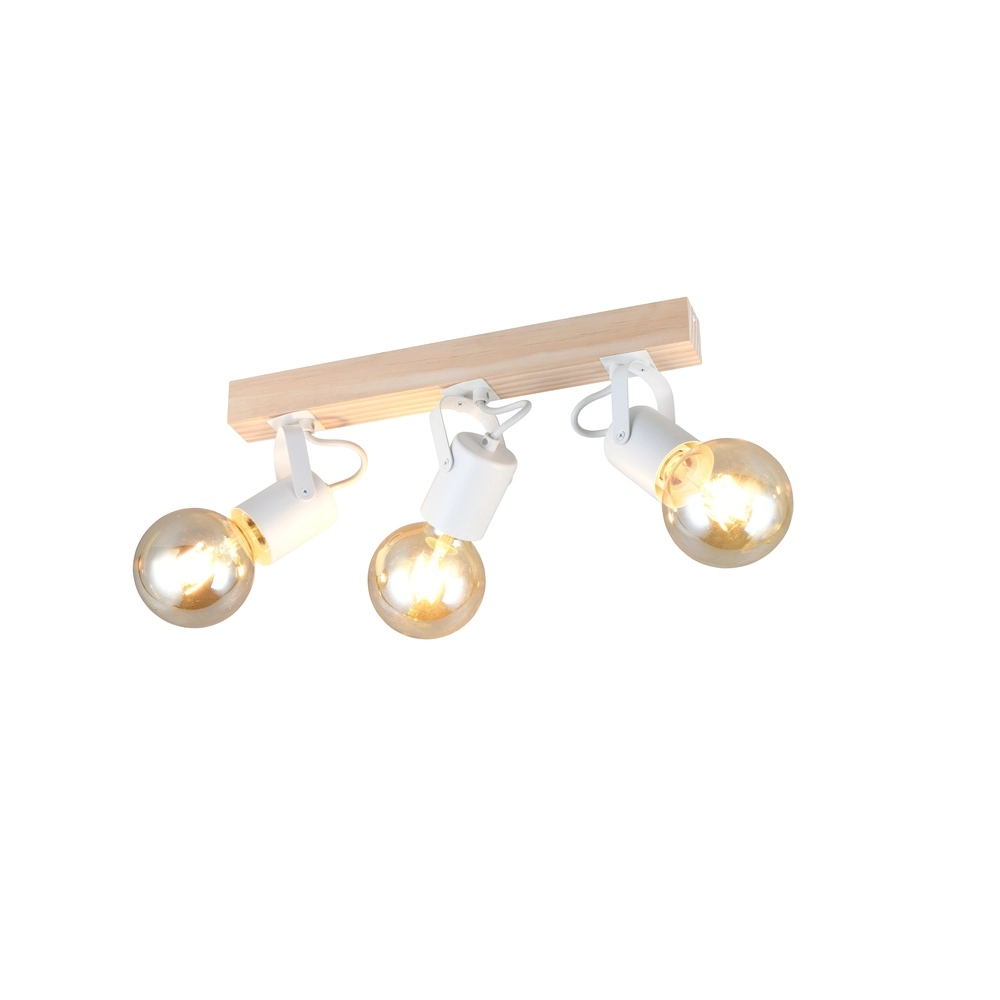 Plafondlamp 3-lichts Lynar wit met hout Trio 4017807672015