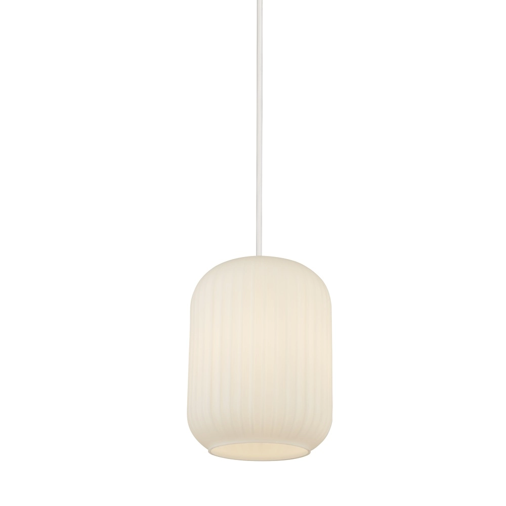 Hanglamp Pearl zwart met wit glas