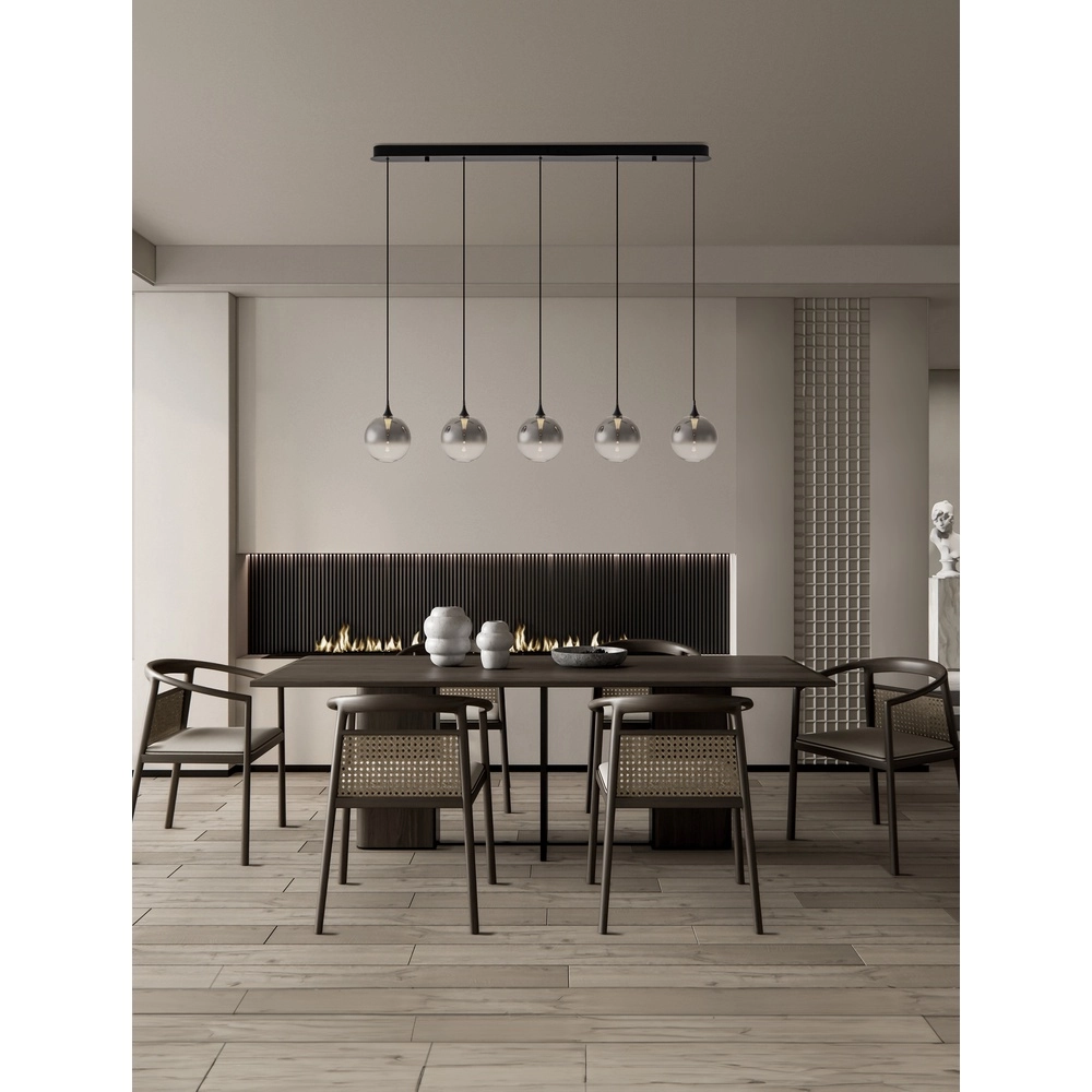 Hanglamp Orenda recht 5-lichts smoke glas Lyora 5212017477668