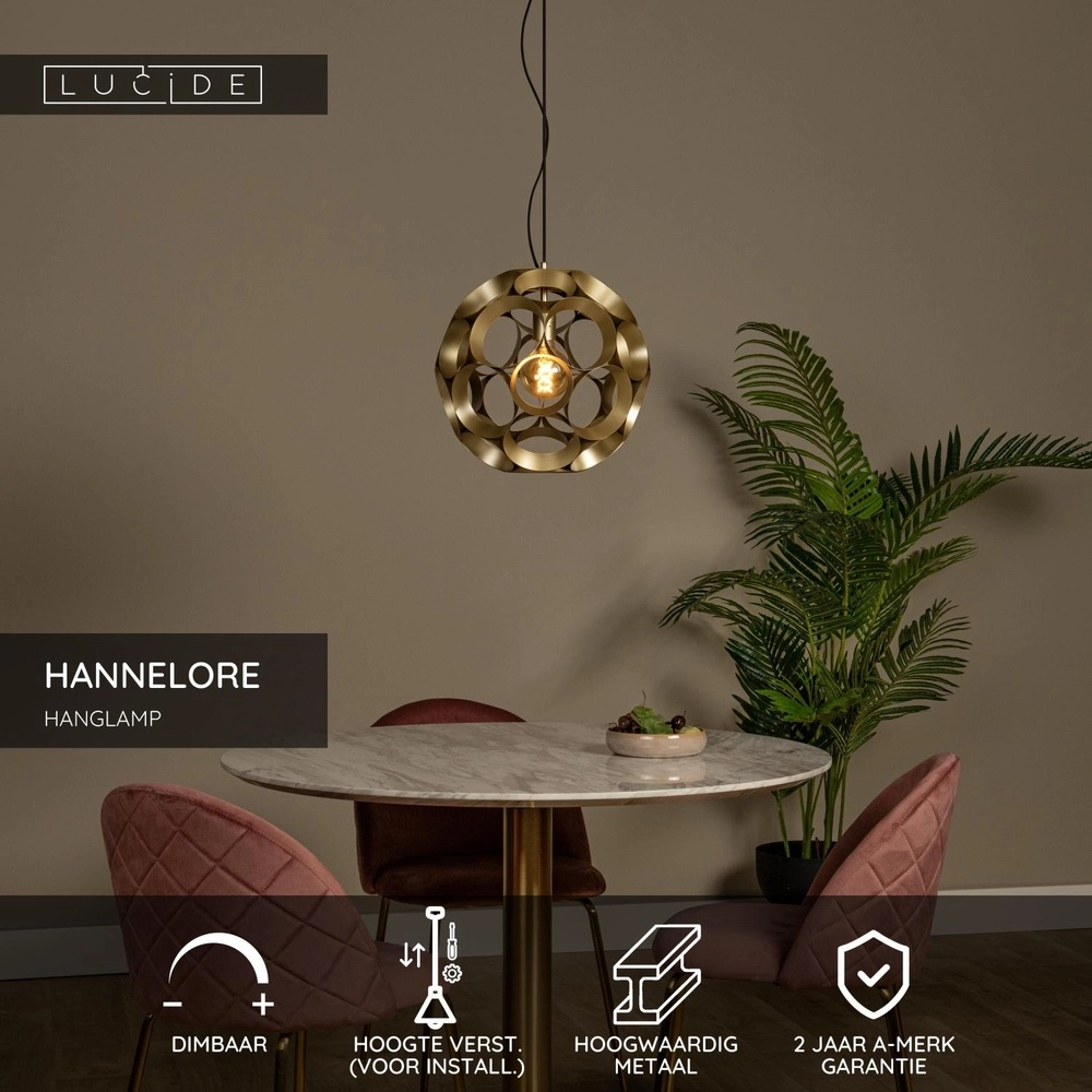 Unieke hanglamp Hannelore Ø 40cm goud Lucide 5411212106230