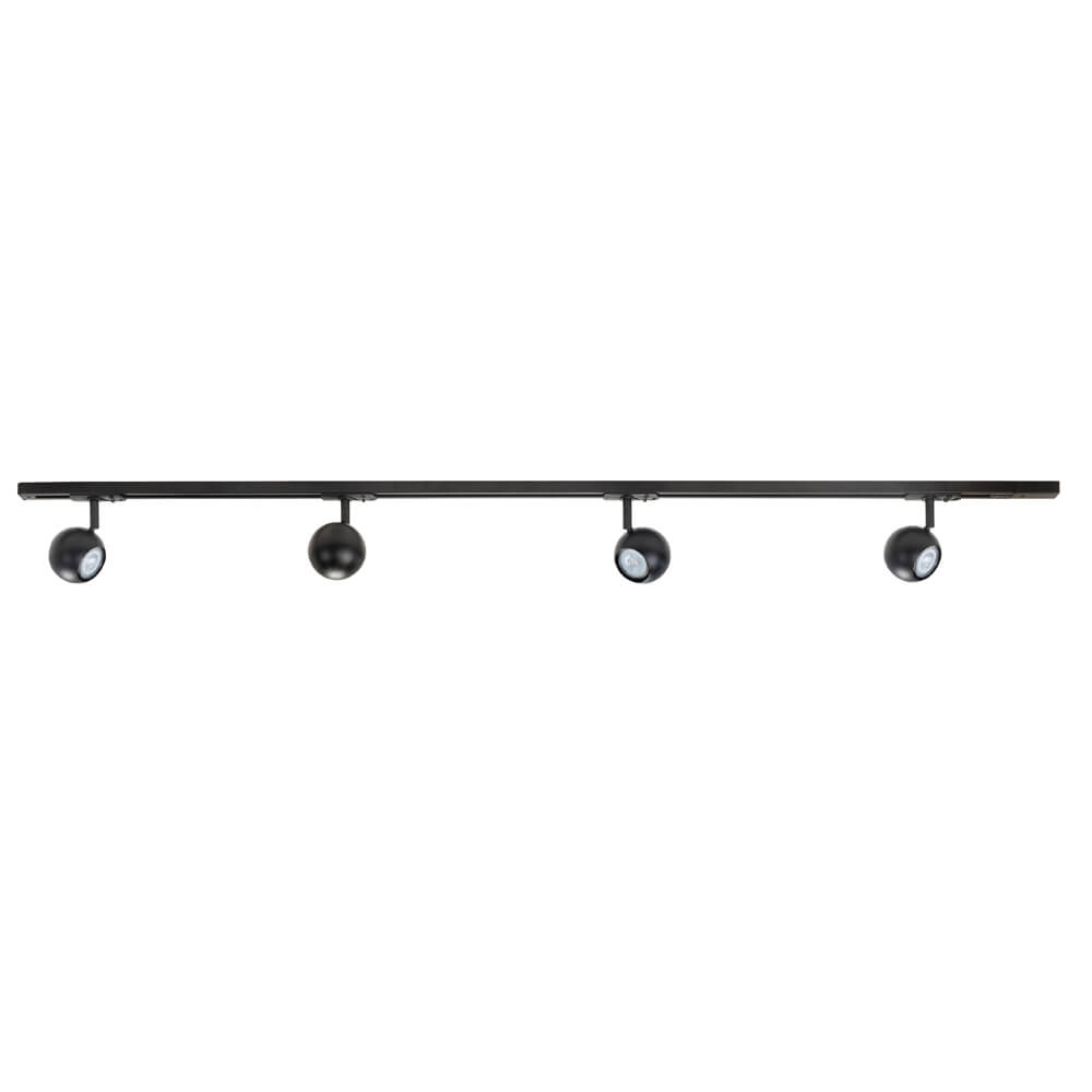 1-fase railset 150cm Bolo zwart met 4 spots