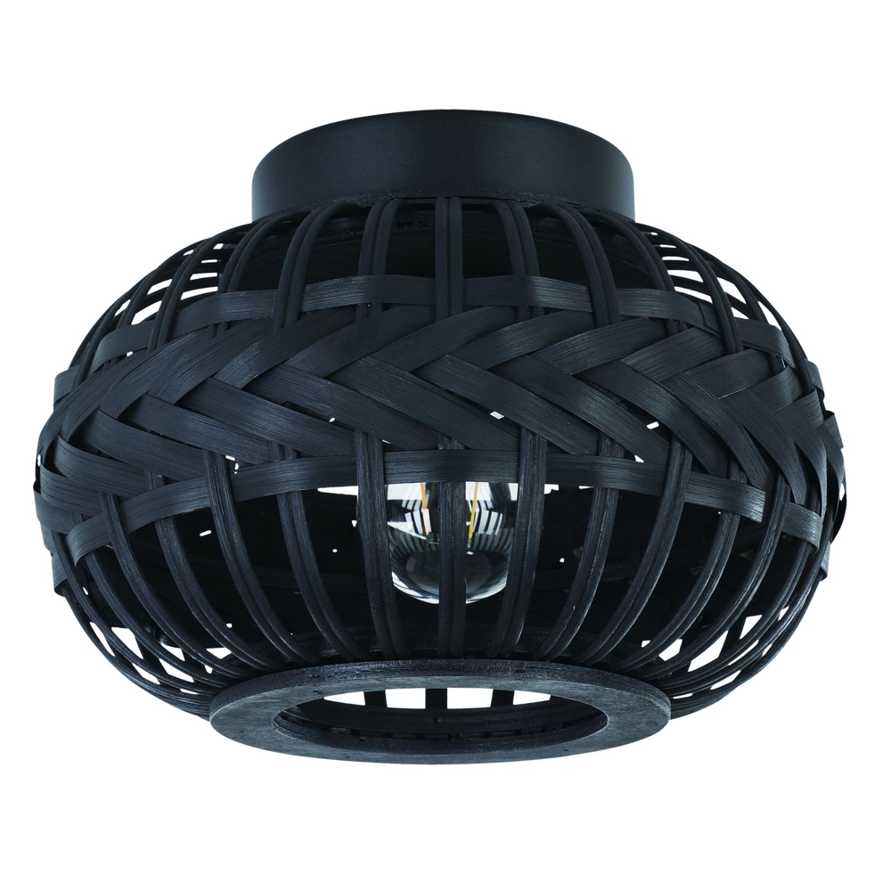 Zwarte plafondlamp Towcester Ø 26cm - hout
