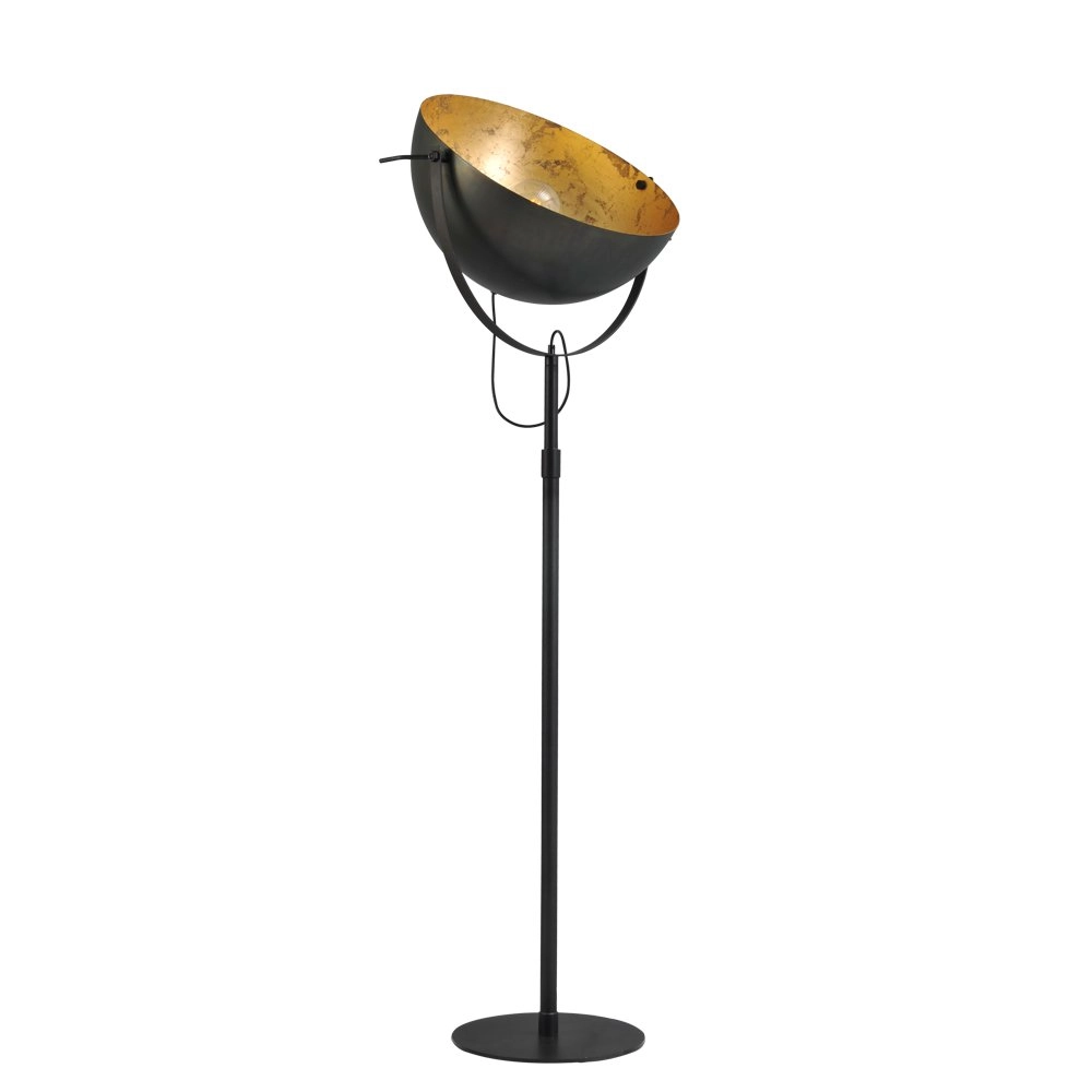Staanlamp Industria 180 gunmetal met goud