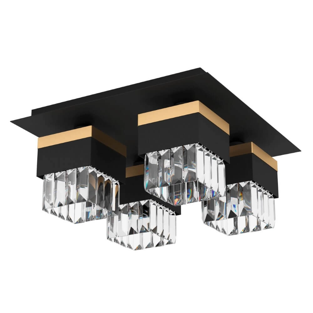 Design plafondlamp Barrancas zwart met goud