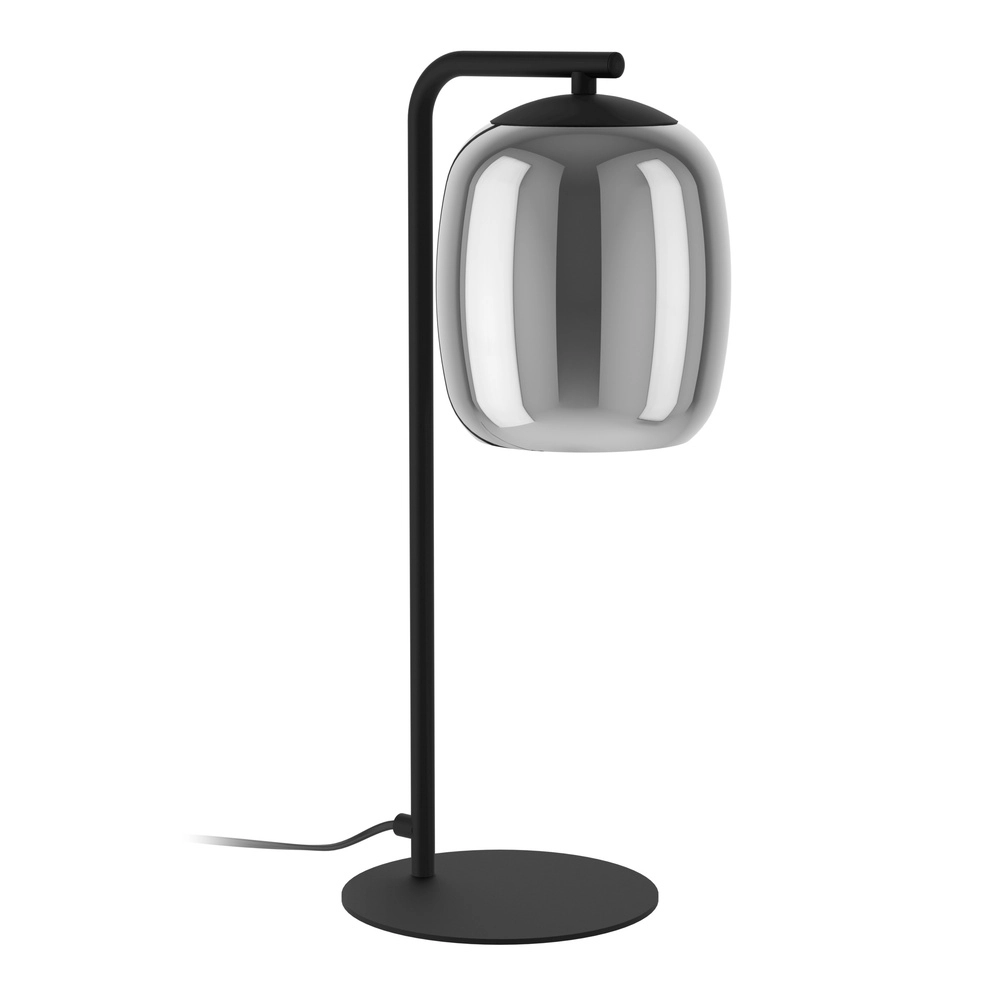 Strakke tafellamp Ciampino Ø 15cm - met smoke glas