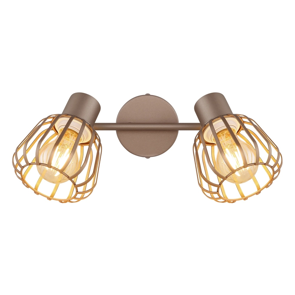 Plafondlamp Olin 2-lichts koffie bruin Globo 9007371586578