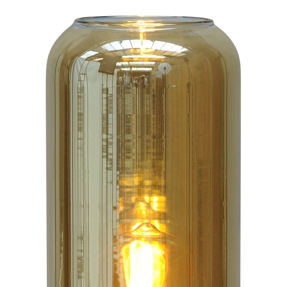 Tafellamp Quinto Smoke met smoke cilinderglas Masterlight 8718121216553