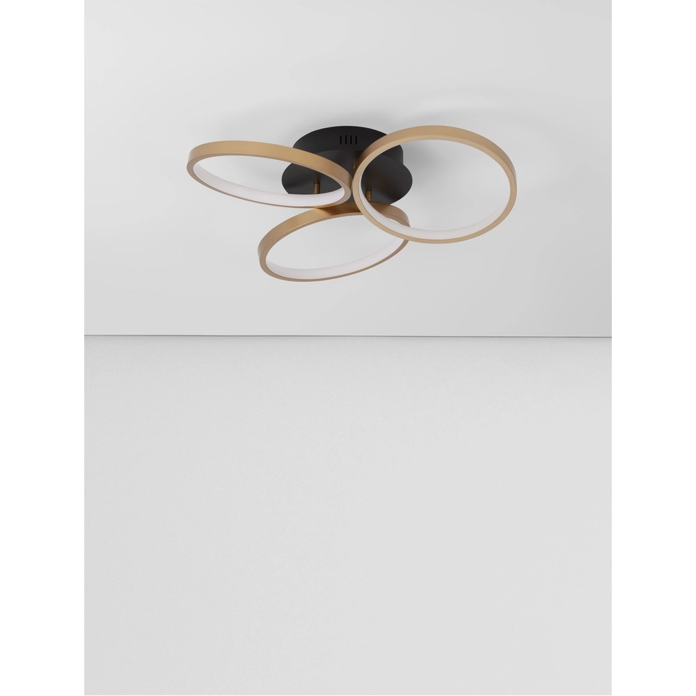Design plafondlamp Elize zwart met goud Ø 55cm Lyora 5212017433138