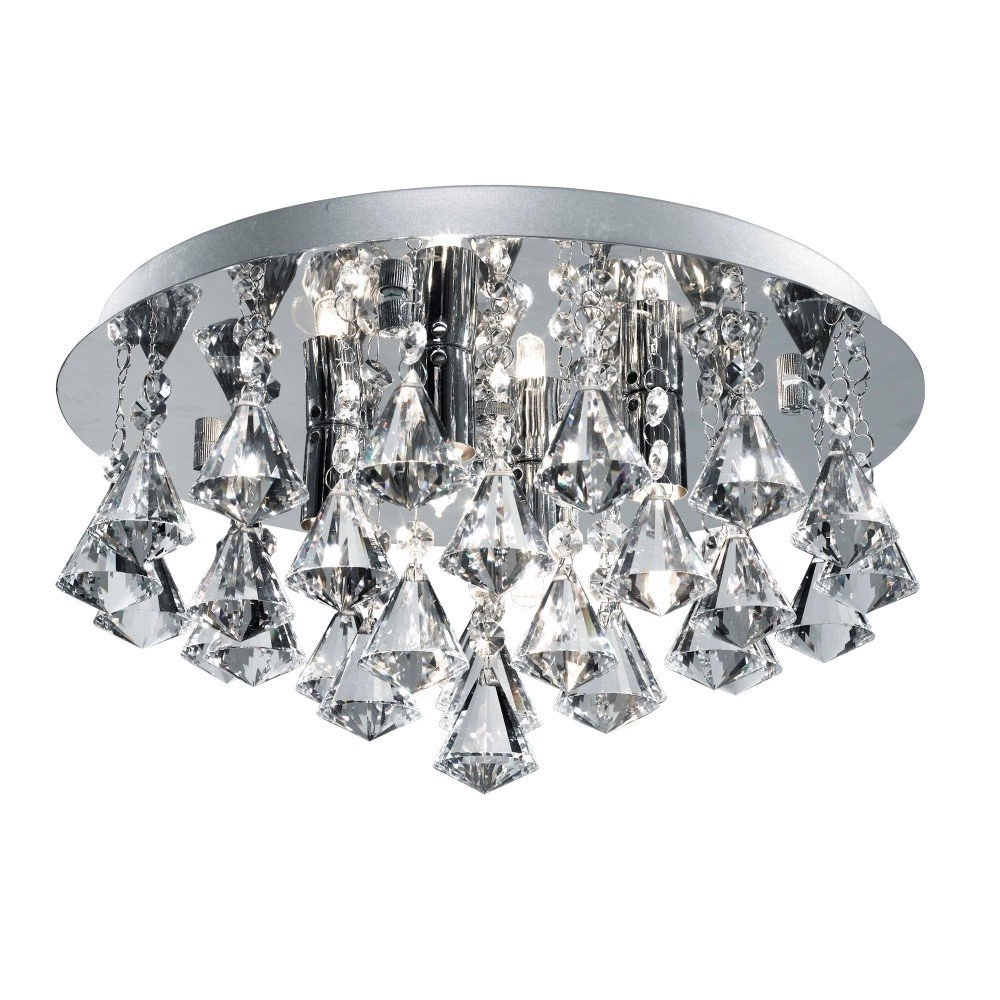 Plafond kroonluchter Hanna 35cm chroom met kristal
