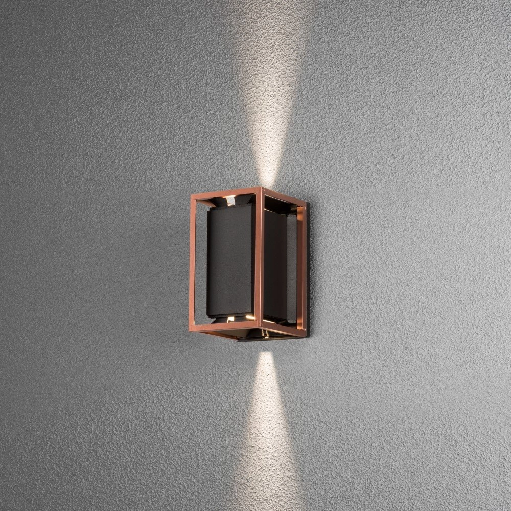 Led buitenlamp Vale Up-Down zwart met roodkoper KonstSmide 7318304247599
