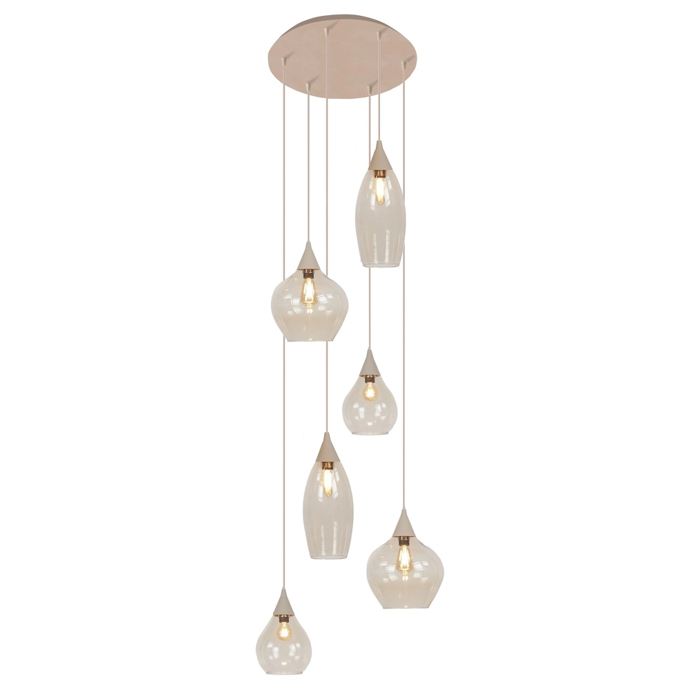 Hanglamp Cambio zand bruin 6-lichts