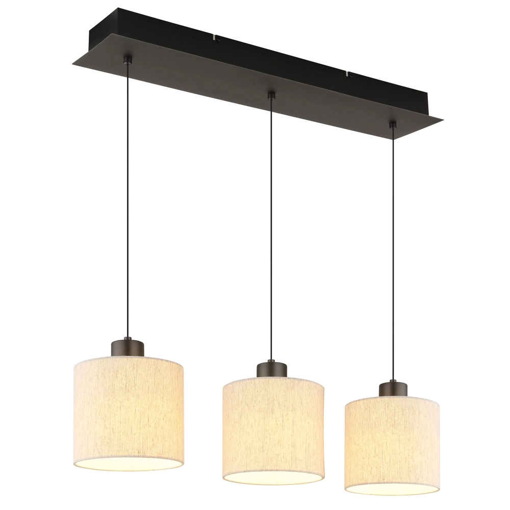 Gunmetal hanglamp Thea 3-lichts recht