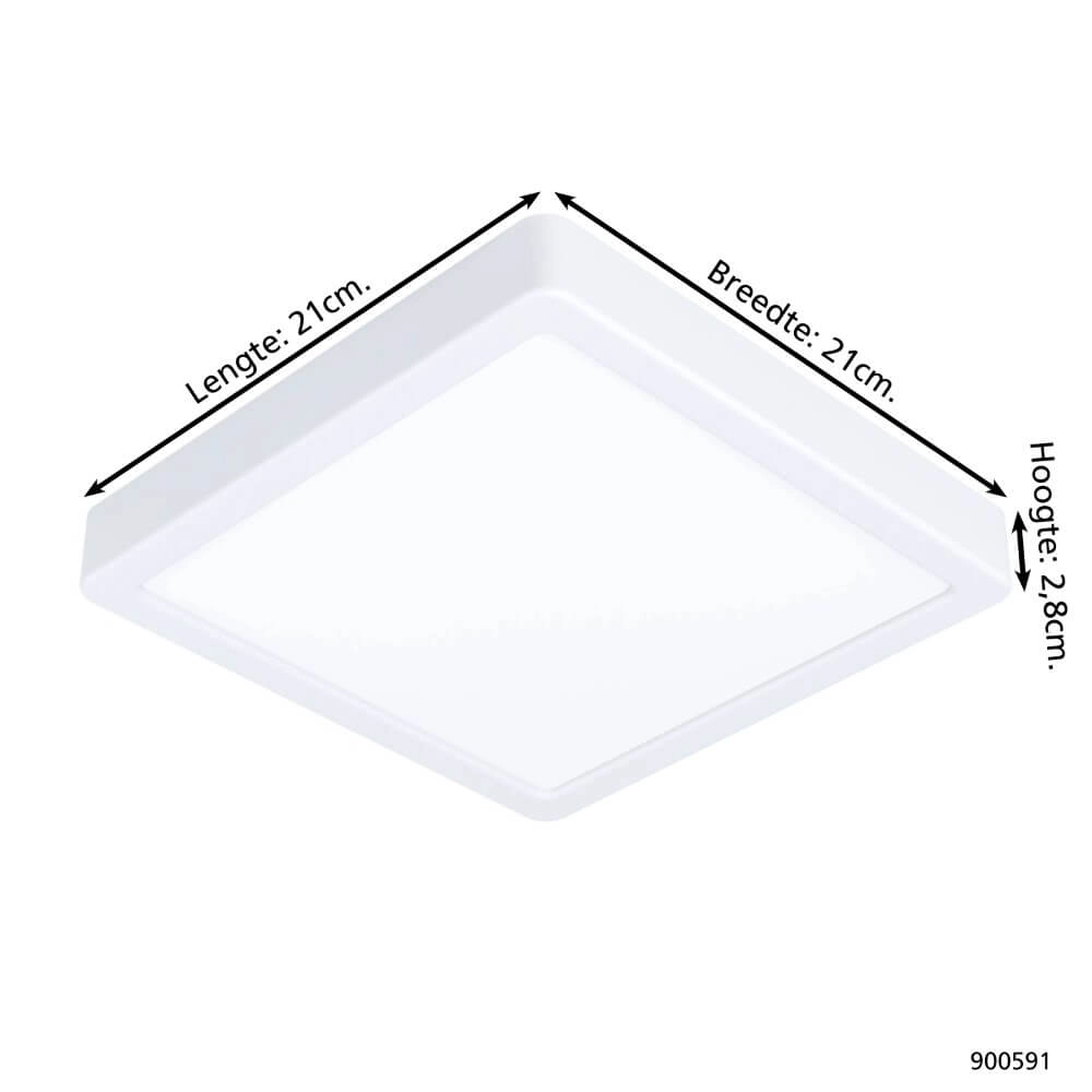 Witte plafonnière Fueva 5 21 bij 21cm Eglo 9008606244904