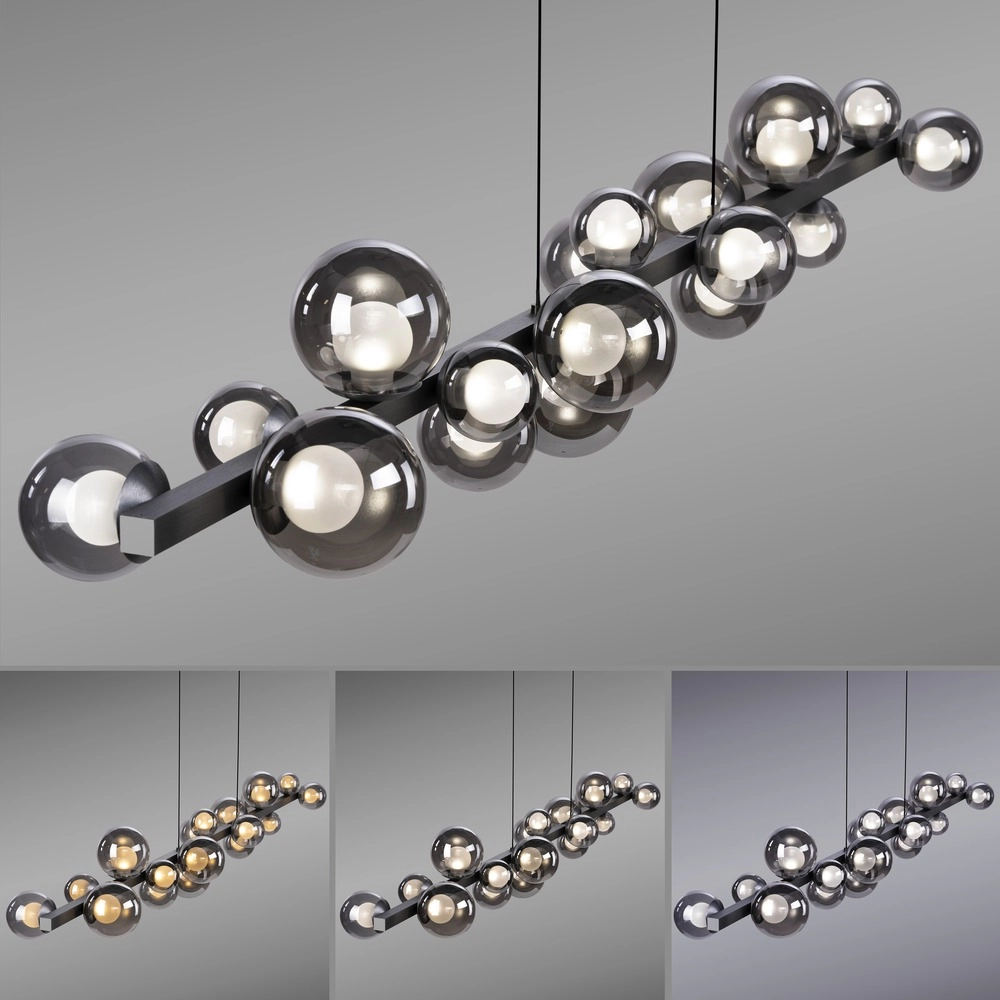 Eettafel hanglamp Pure E-Popup 18L - met smoke glas Paul Neuhaus 4012248396452