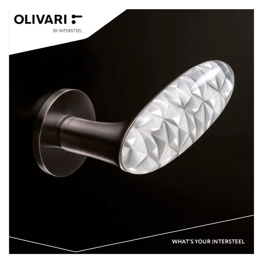 Deurklink Crystal Diamond antraciet Olivari 8714186503621