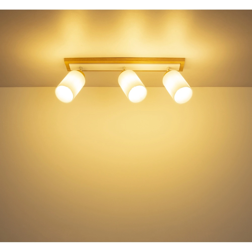 Plafondlamp Rowena 3-lichts hout Globo 9007371580361