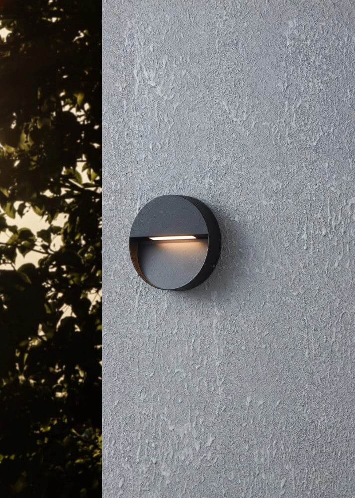 Zwarte trapverlichting Maruggio rond - buiten Eglo 9008606264018